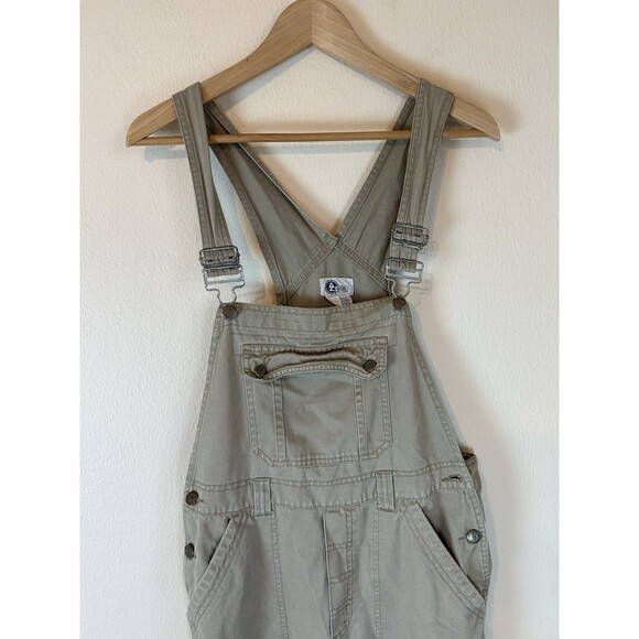 Arizona Khaki Beige Overalls Size Medium M Cotton Canvas Bib Cargo Carpenter - Picture 2 of 5